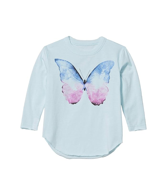 Chaser Kids  Waterfall Butterflies Vintage Jersey Shirttail Tee (Toddler/Little Kids) (Waterfall) Girls Clothing
