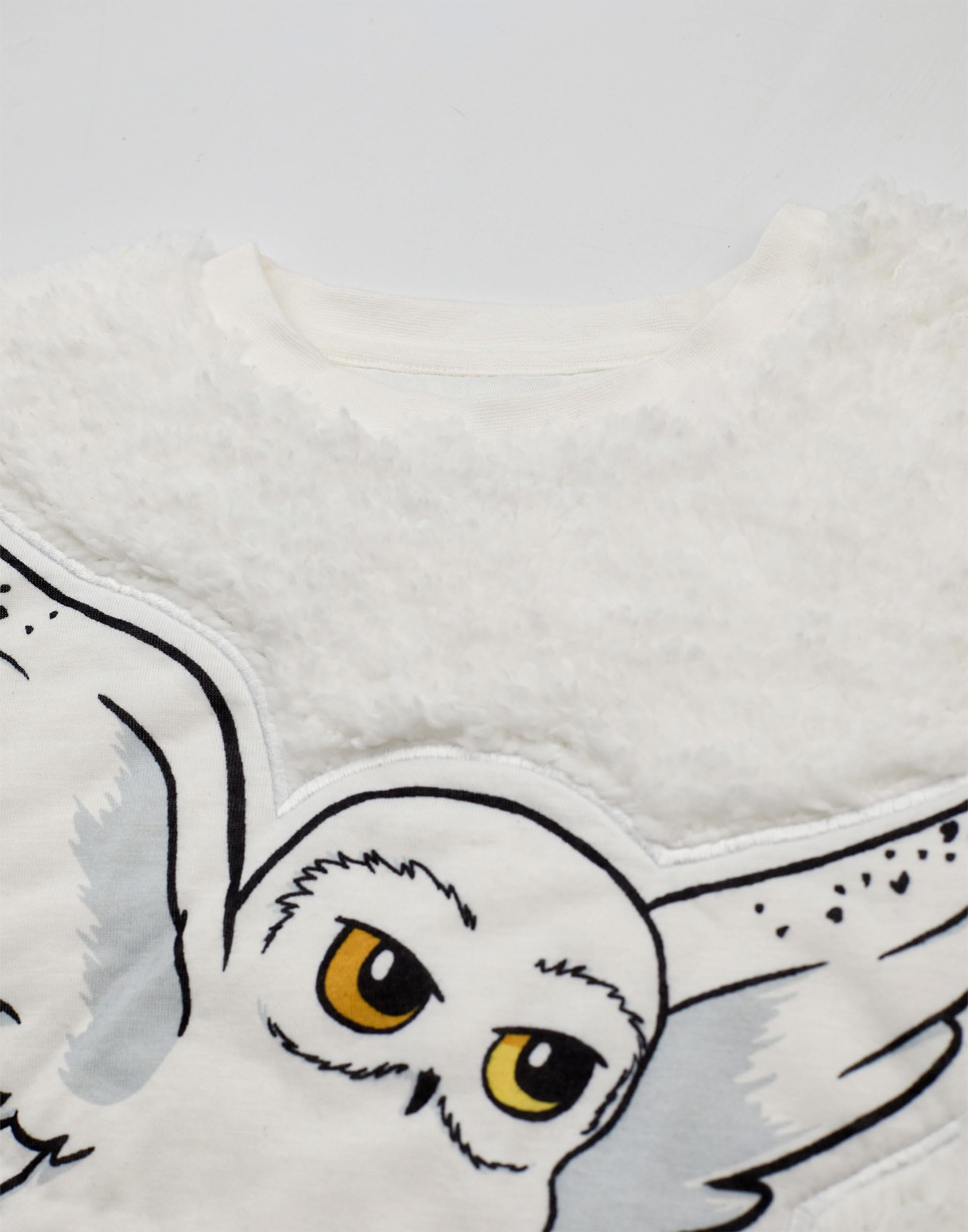 Harry Potter Conjunto de pijama para niños | Hogwarts Hedwig Top de forro polar Sherpa de manga larga y pantalones de estar por casa con estampado integral | Paquete completo de ropa de dormir a juego