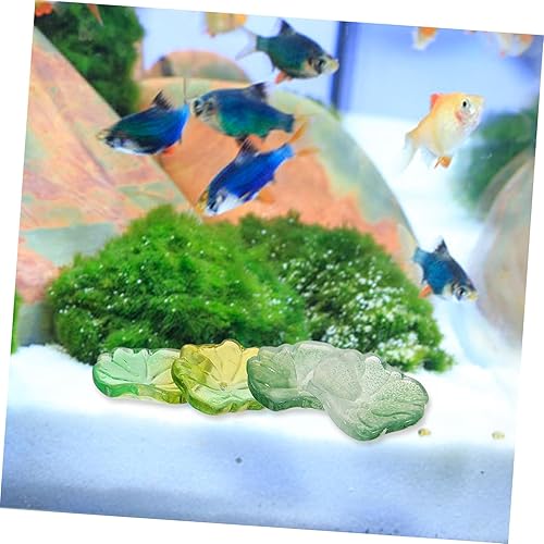 Miniatura 8 de OHPHCALL 50 piezas de pétalos accesorios falsos hoja de loto piscina estanque de peces hoja de loto artificial de vidrio acrílico accesorios vívidos