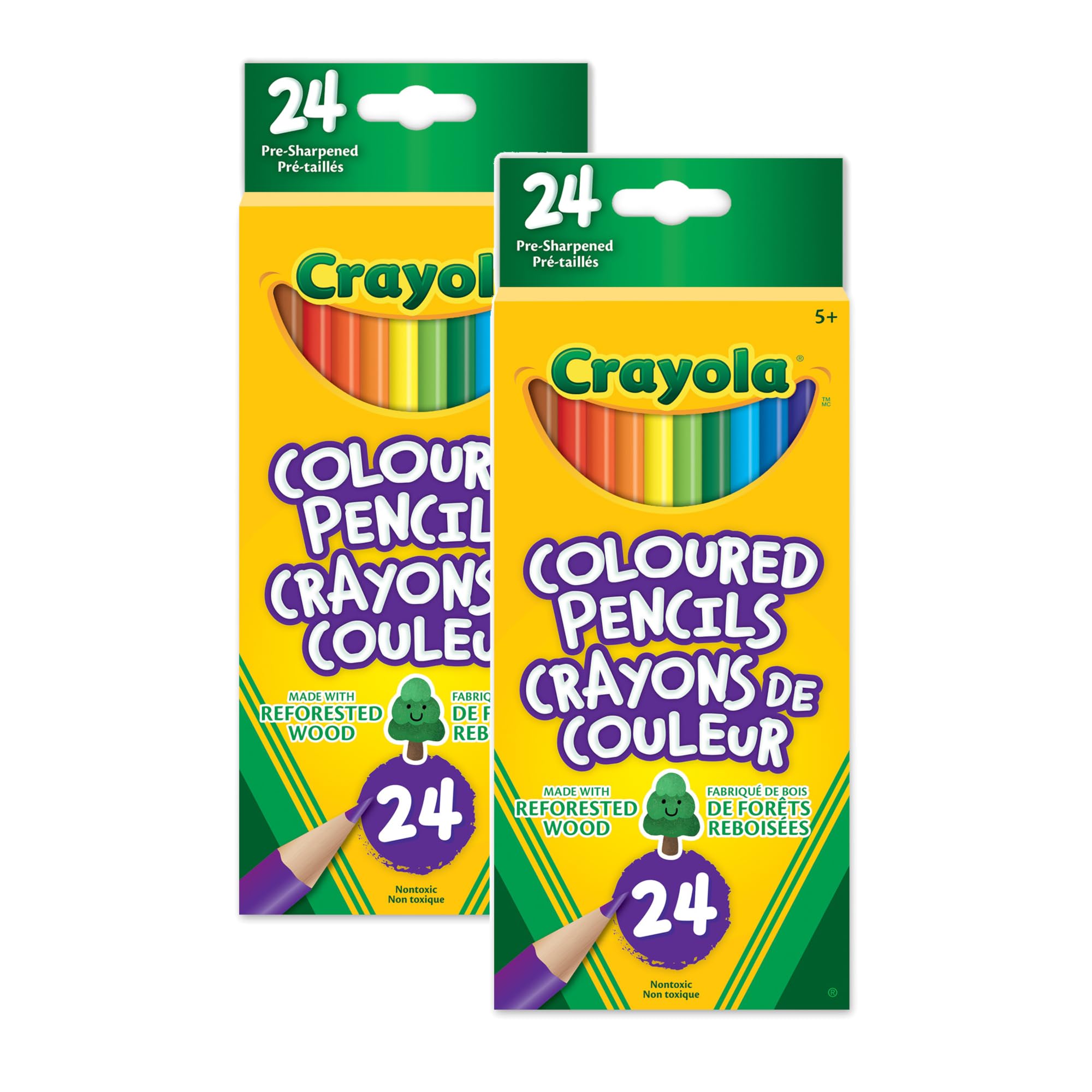 Crayola Bulk Coloured Pencils for Kids (2 Packs) - 24 Assorted Colours Art Supplies For Crafts & Colouring Books Bulk Preschool & Kindergarten Classroom Supplies