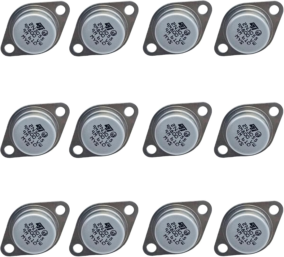 12PCS 2N3055 Power Transistor 15A 100V 115W 2N3055 NPN Transistors for Medium Speed Switch Audio Power Amp