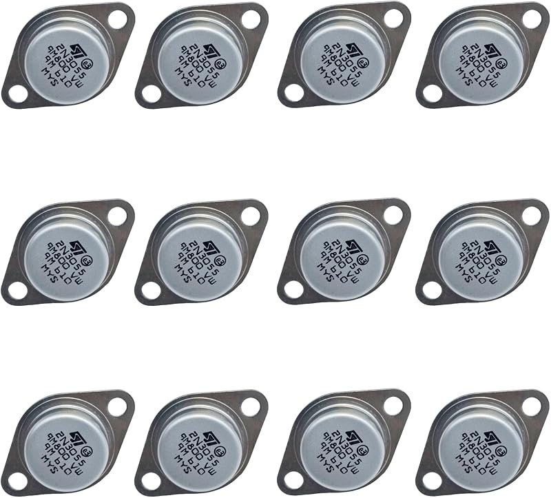12PCS 2N3055 Power Transistor 15A 100V 115W 2N3055 NPN Transistors for Medium Speed Switch Audio Power Amp