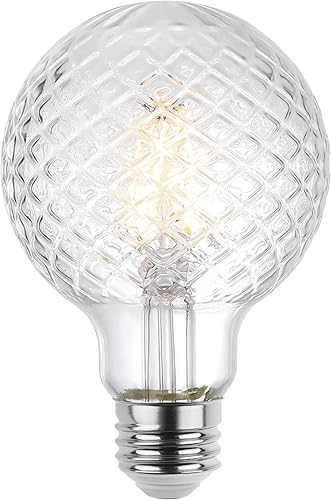 Miniatura 2 de Westinghouse Lighting 5268020 - Bombilla LED de filamento transparente regulable G25 de 5.5 W (equivalente a 40 vatios), base media, paquete de 6