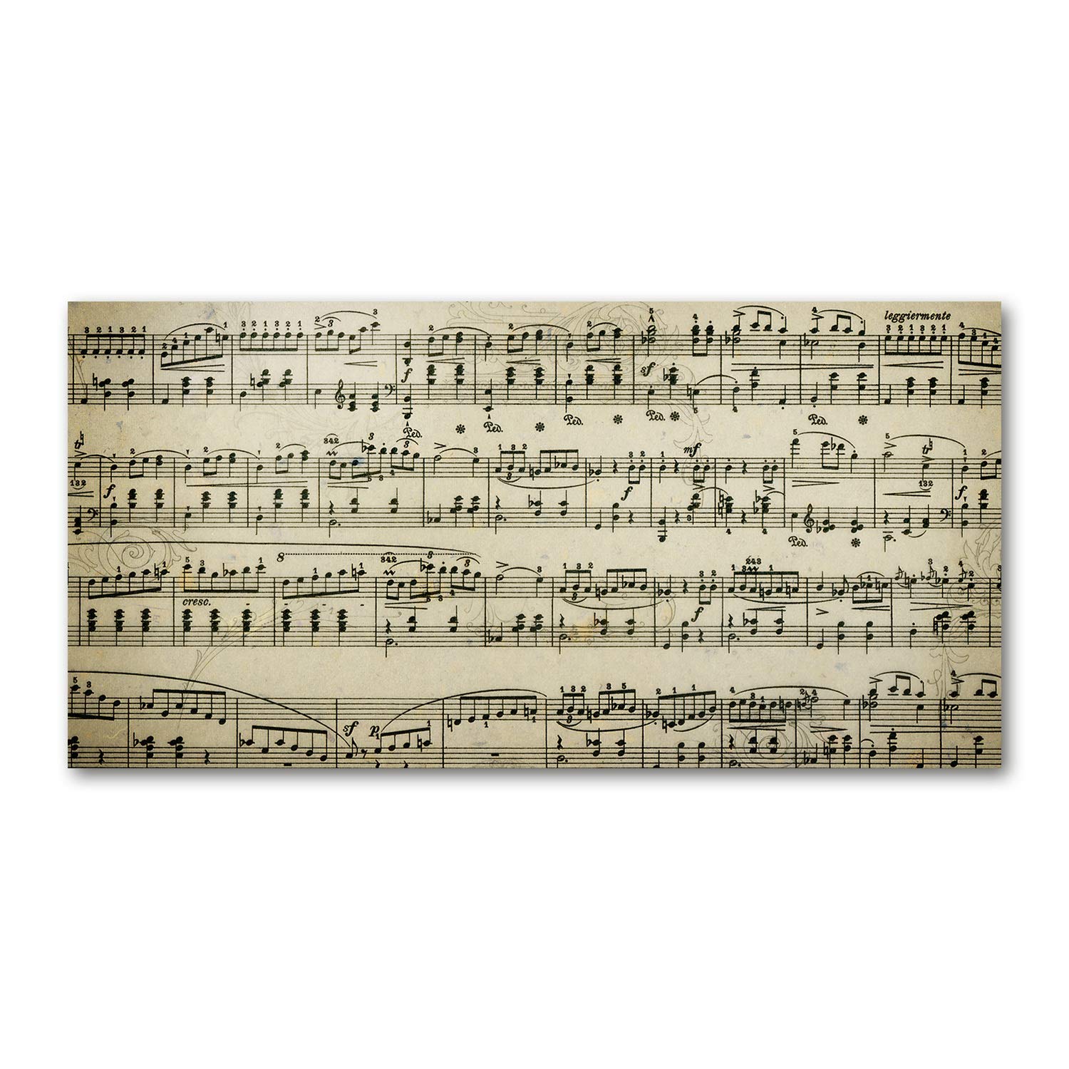Tableau plexiglas musique beige 140x70cm pour décorer un salon moderne
