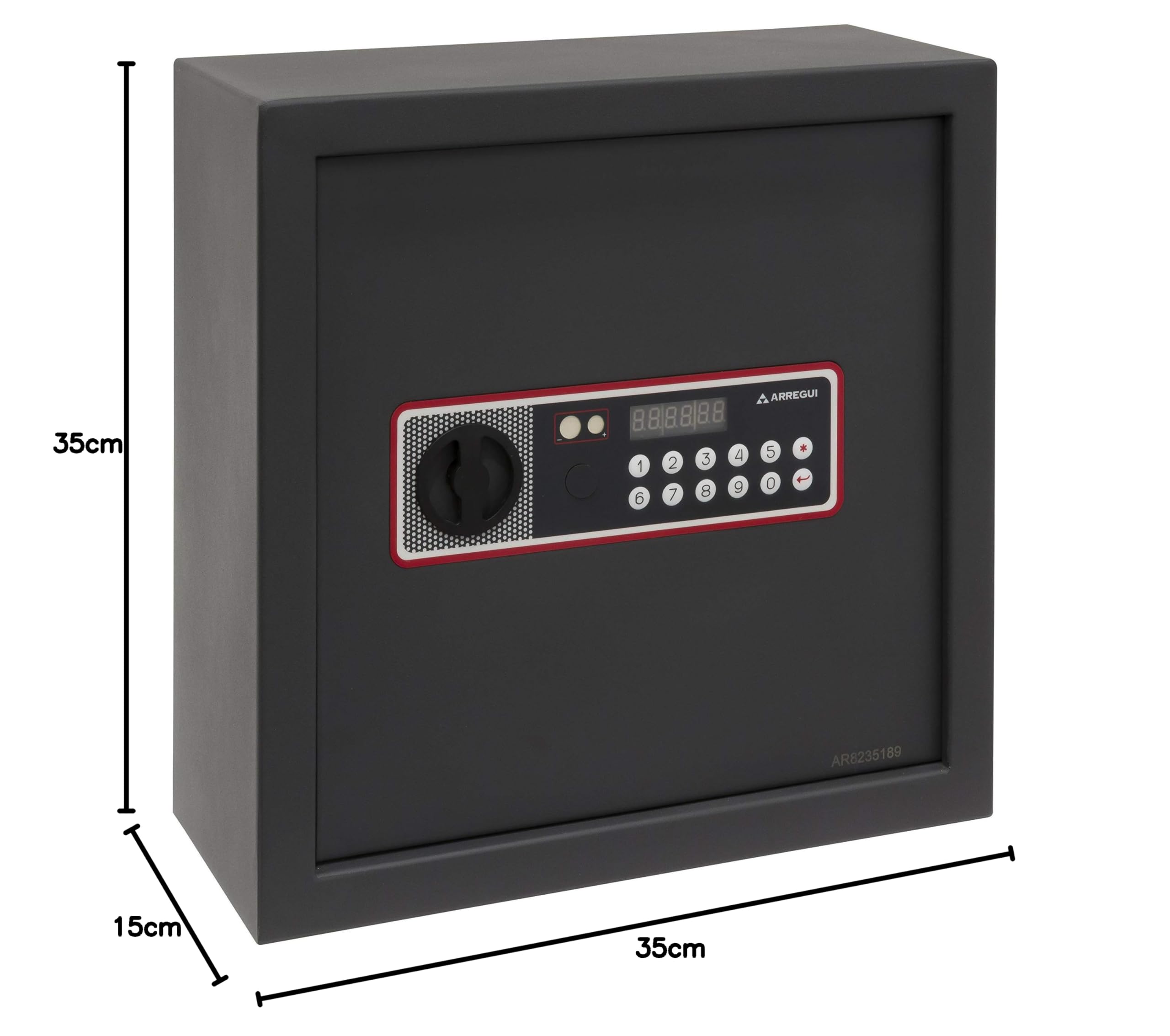 ARREGUI Cover 172160 sejf elektroniczny zamek szyfrowy do kamuflażu na podwójnym dnie szafy, sejf elektroniczny, sejf meblowy, 35 x 35 x 15 cm, 11 l