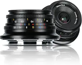 7artisans Lente panqueca de foco fixo grande angular MF F3.5 de 10 mm, lentes APS-C, câmeras sem espelho, compatível com Olympus e Panasonic MFT M4/3 Mount, GH/G9/GX/GF/BGH Series