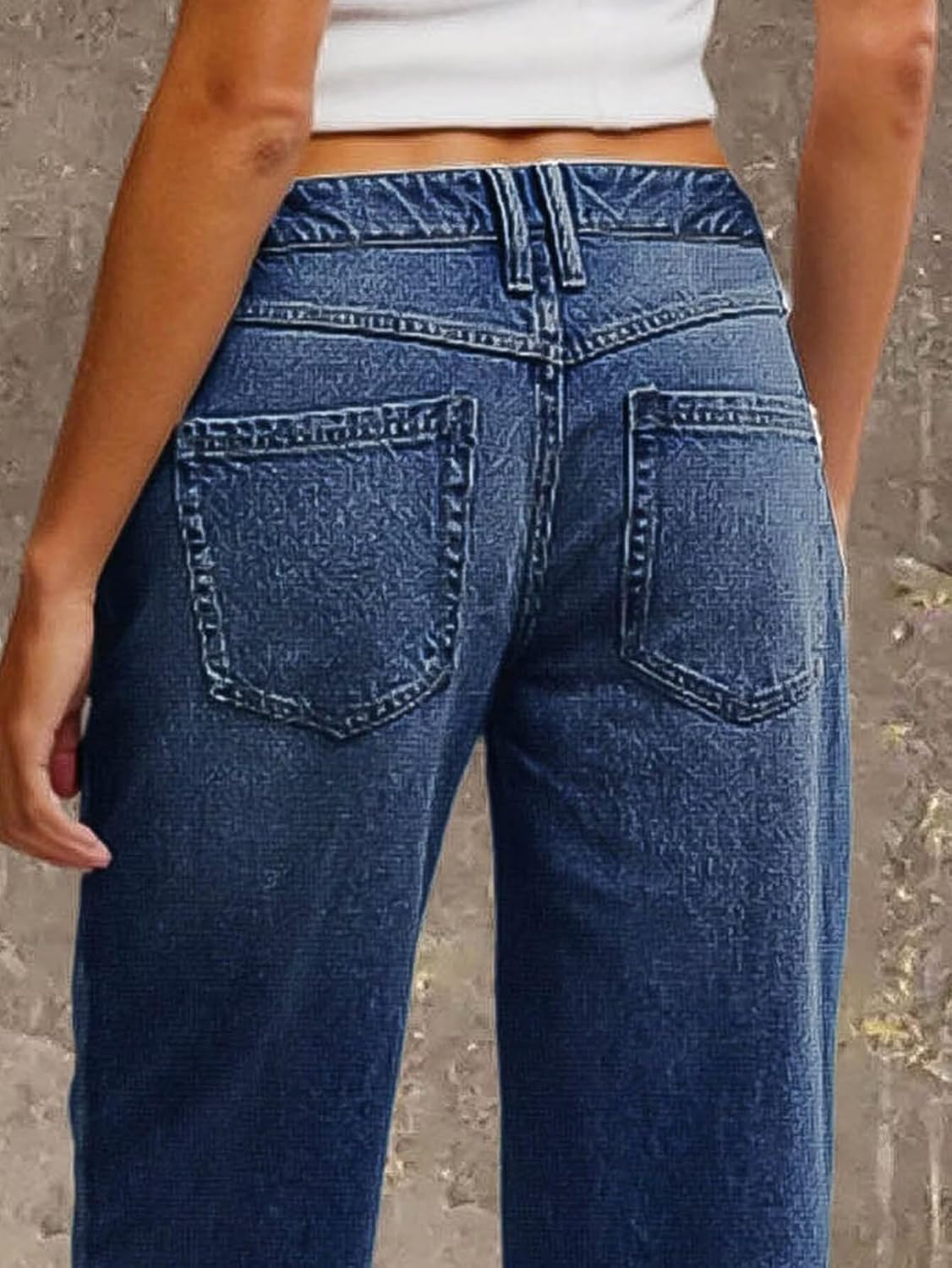 Flamingals Baggy Jeans for Women Mid Rise Straight Leg Stretchy Wash Casual Boyfriend Jeans Trendy - Image 5