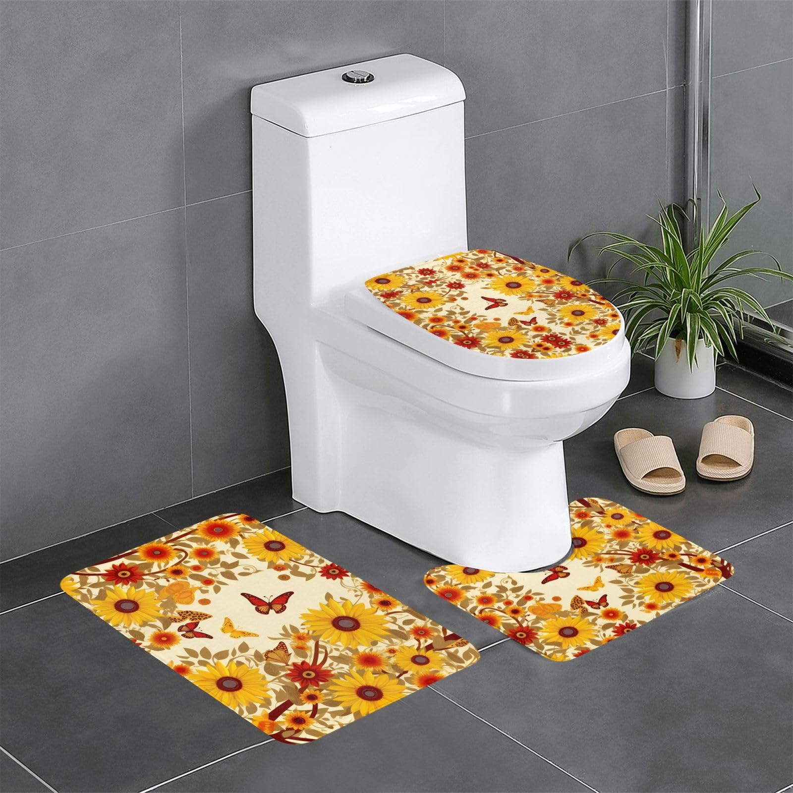 Tapis de salle de bain antidérapant contre les glissades lot de 3