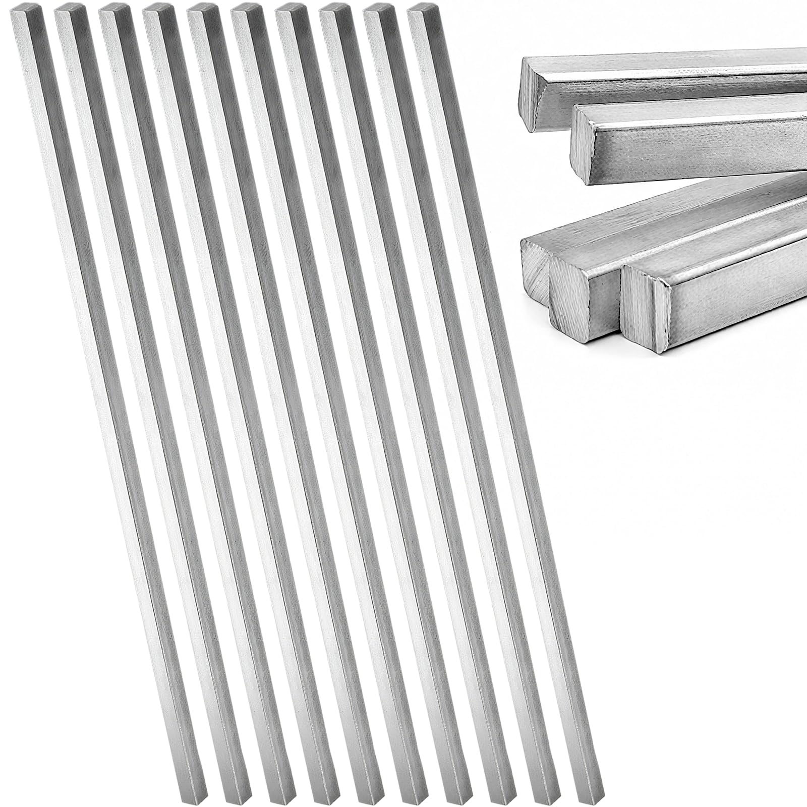 8 Pcs 1/4" x 1/4" x 12" Square Steel Key Stock, Cold-Drawn Stainless Steel Bars Metal Bars, Precision Key Stock