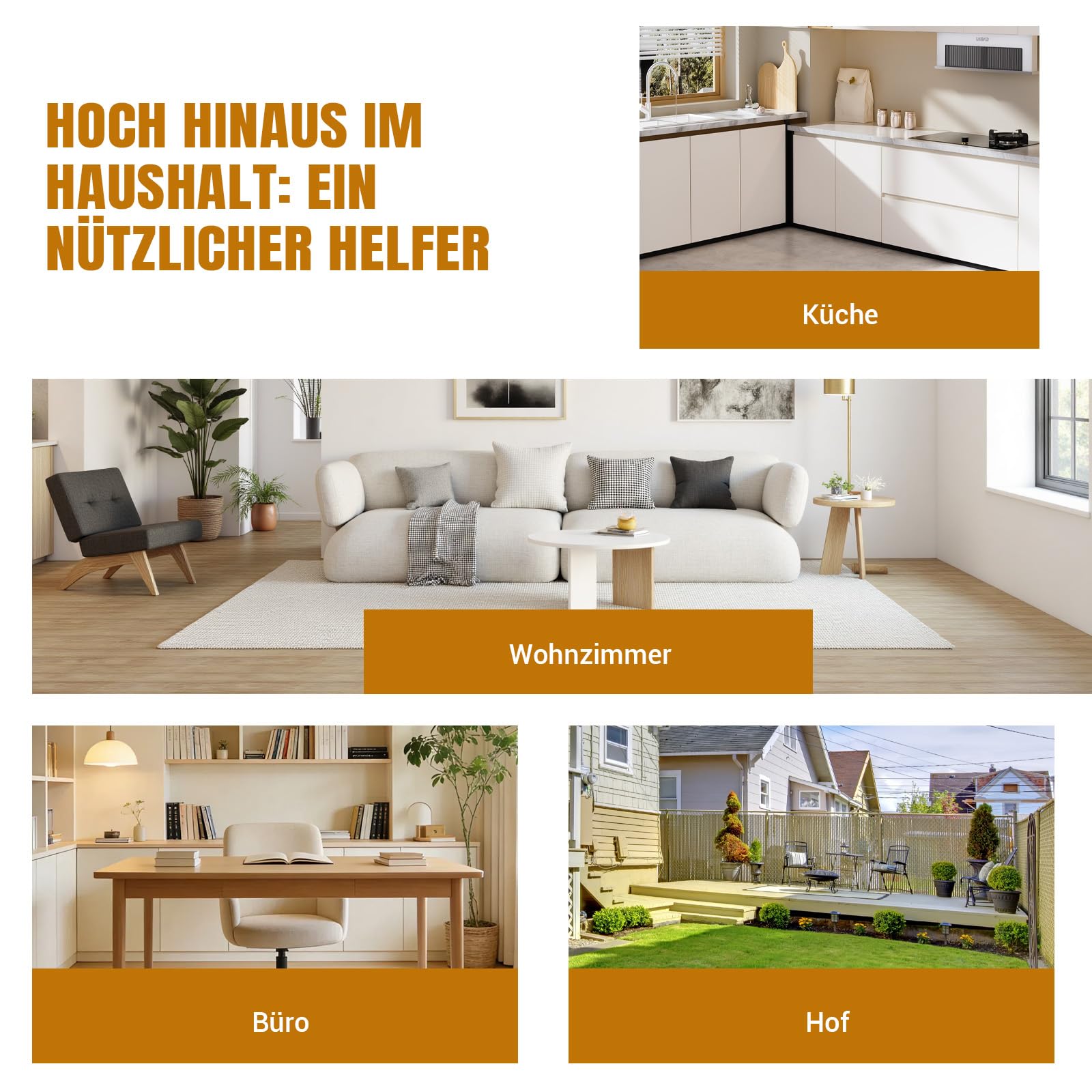 Escalera de 3 peldaños plegable con amplia plataforma antideslizante, escalera de acero inoxidable ligera con capacidad de carga de 150 kg, diseño plegable compacto para el hogar, cocina, autocaravana