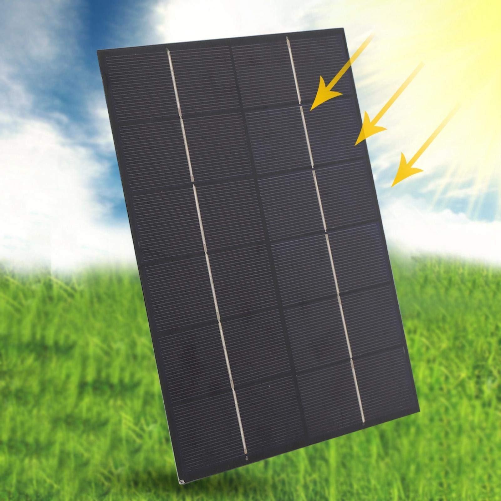 Panneau Solaire Polycristallin 5W 6V Portable - Chargeur Solaire Efficace Pour Camping Et Voyages