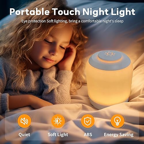 Miniatura 4 de Paquete de 2 luces nocturnas suaves para el cuidado de los ojos, luz nocturna táctil para bebés, niños y adultos, pequeña lámpara de noche, 3