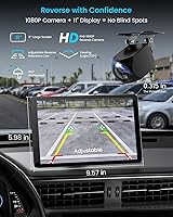 Vista 8 de 11" Extra Large Wireless Apple CarPlay Screen for Car – Ultra-Slim 0.16 Inch Touchscreen Car Stereo with Android Auto, 4K Dash Cam, 1080p Backup