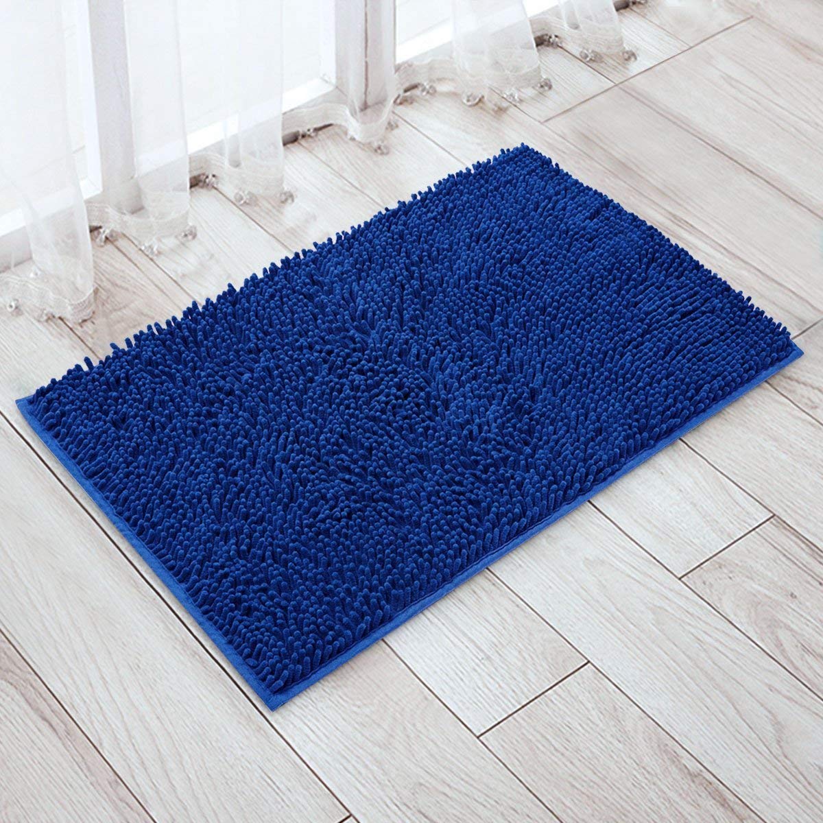 Soft Chenille Bath Mat - Blue -3
