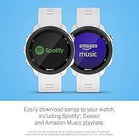 Vista 7 de Garmin Forerunner 245 Music, reloj inteligente con GPS para correr con música y dinámica avanzada, color blanco (renovado)