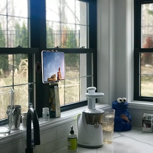 Miniatura 4 de Soporte magnético para tableta, nevera, iPad para vehículo/gabinete/estante de metal, soporte de base magnética fuerte que atrae la superficie de