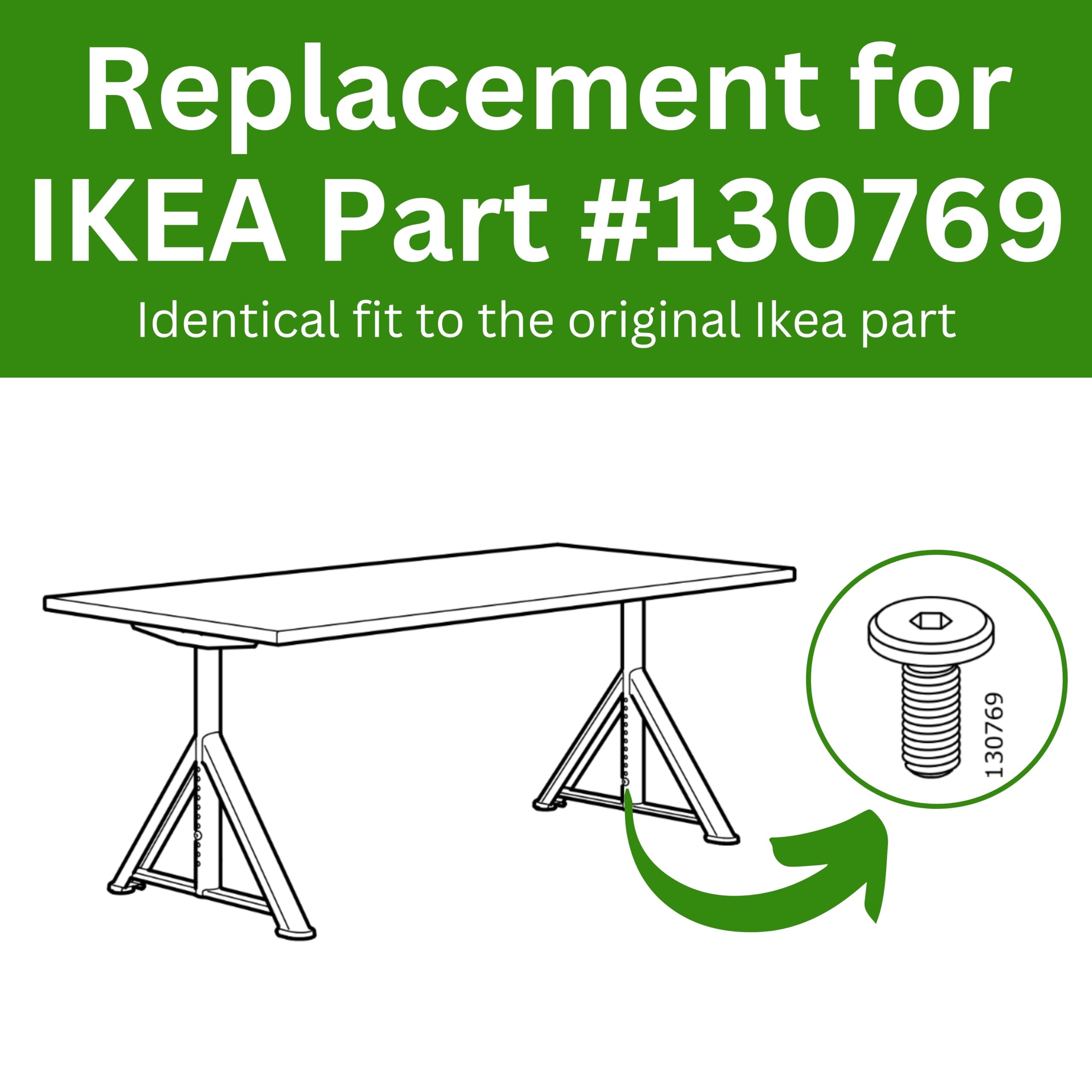 Spare Hardware Parts Replacement for IKEA Furniture Screw Metric Head Cap PF6S Screw (130769), Silver - Image 2
