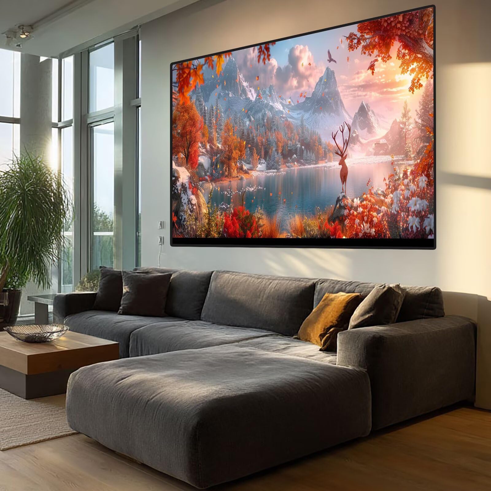 Jezioro Diamond Art Deer Diamond Painting Arts and Crafts dla dorosłych, zestawy do malowania diamentami 5D, dorosłych, Crysta, haft krzyżykowy, zestaw do haftowania DIY dla początkujących, dekoracja