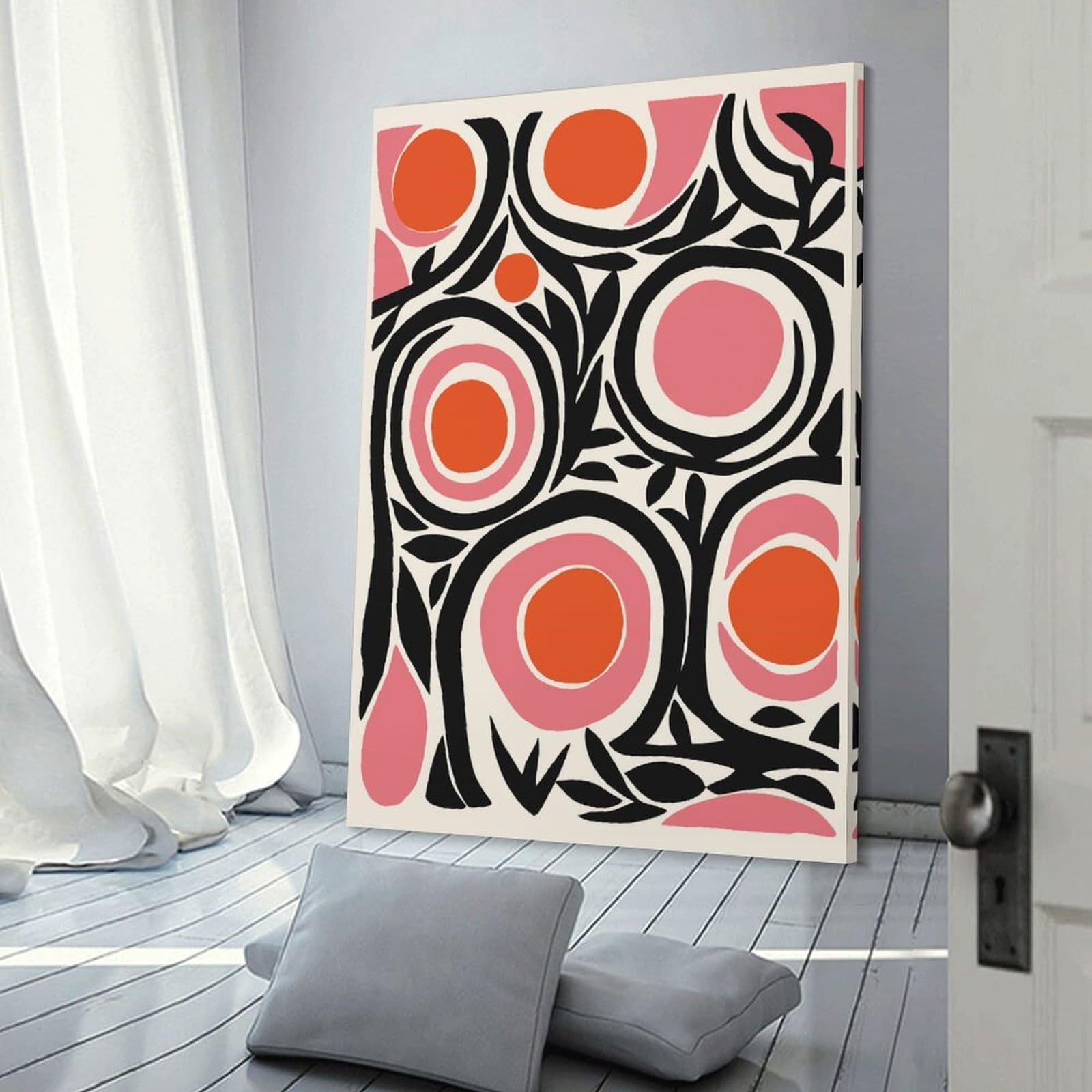 Junmoney Colorful Abstract Pop Art Hanging Wall Art 16x24inch(40x60cm), for Feature Walls in Flats Or Modern Rooms, Home Wall Art for Statement Displays