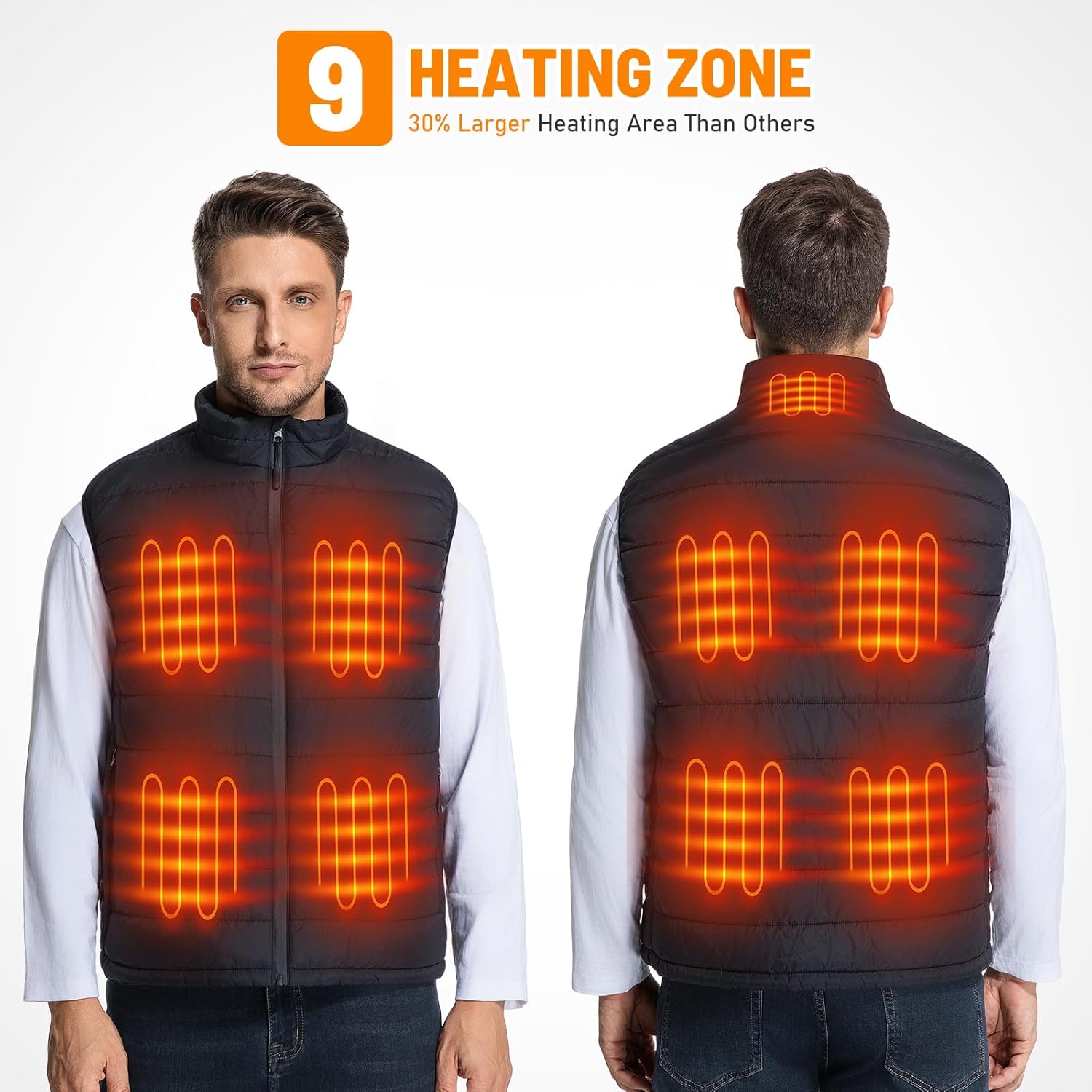 Heated Vest for Men and Women, Lightweight Heated Jacket with 20000mAh Battery Pack Included for Winter Outdoor - Image 2