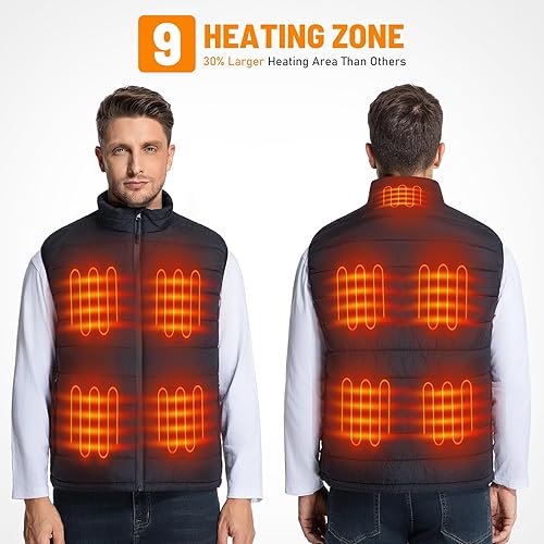 Miniatura 3 de Chaleco térmico para hombres y mujeres, chaqueta térmica ligera con batería de 20000 mAh incluida para invierno al aire libre