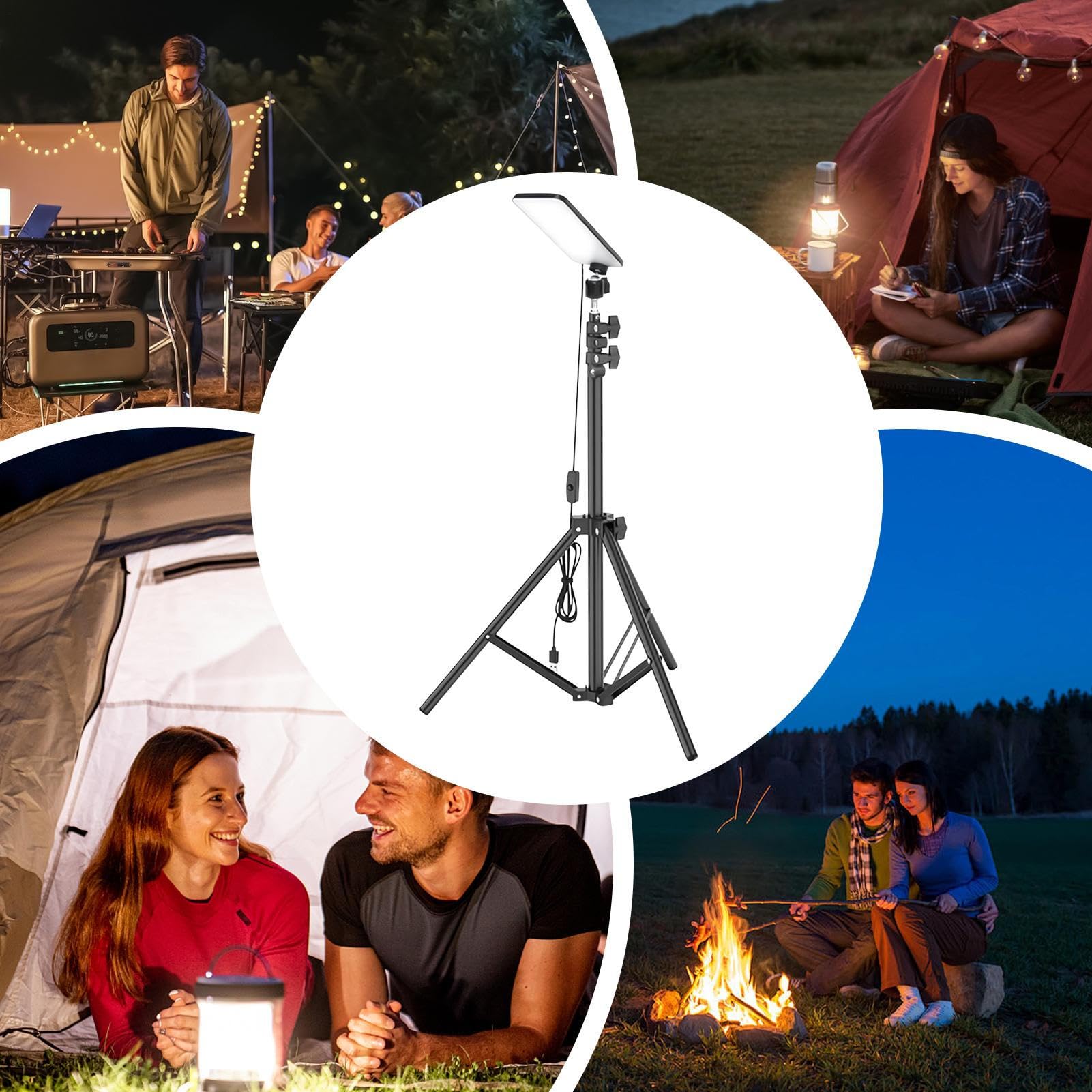 Teleskopische Camping-Laterne Stativ, Hohe Helligkeit, Arbeitsleuchte | Teleskopische Camping-Leuchte mit Stativ Für Nachtangeln, Arbeit, Jagd, Outdoor, Indoor, , Terrasse, , Überdachung, Werkstat