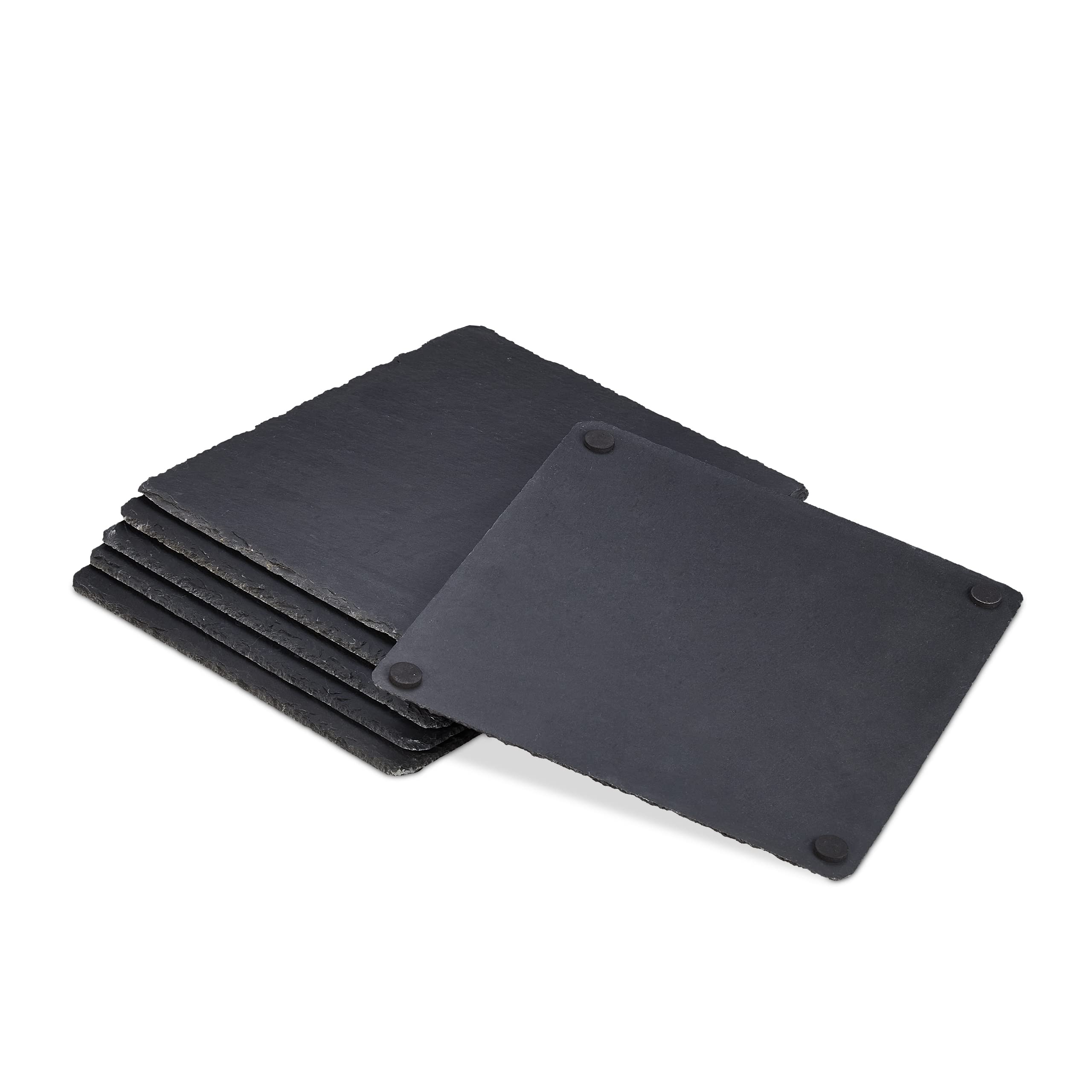 Relaxdays Leisteen Serveerplank - 6 stuks - 26x16cm