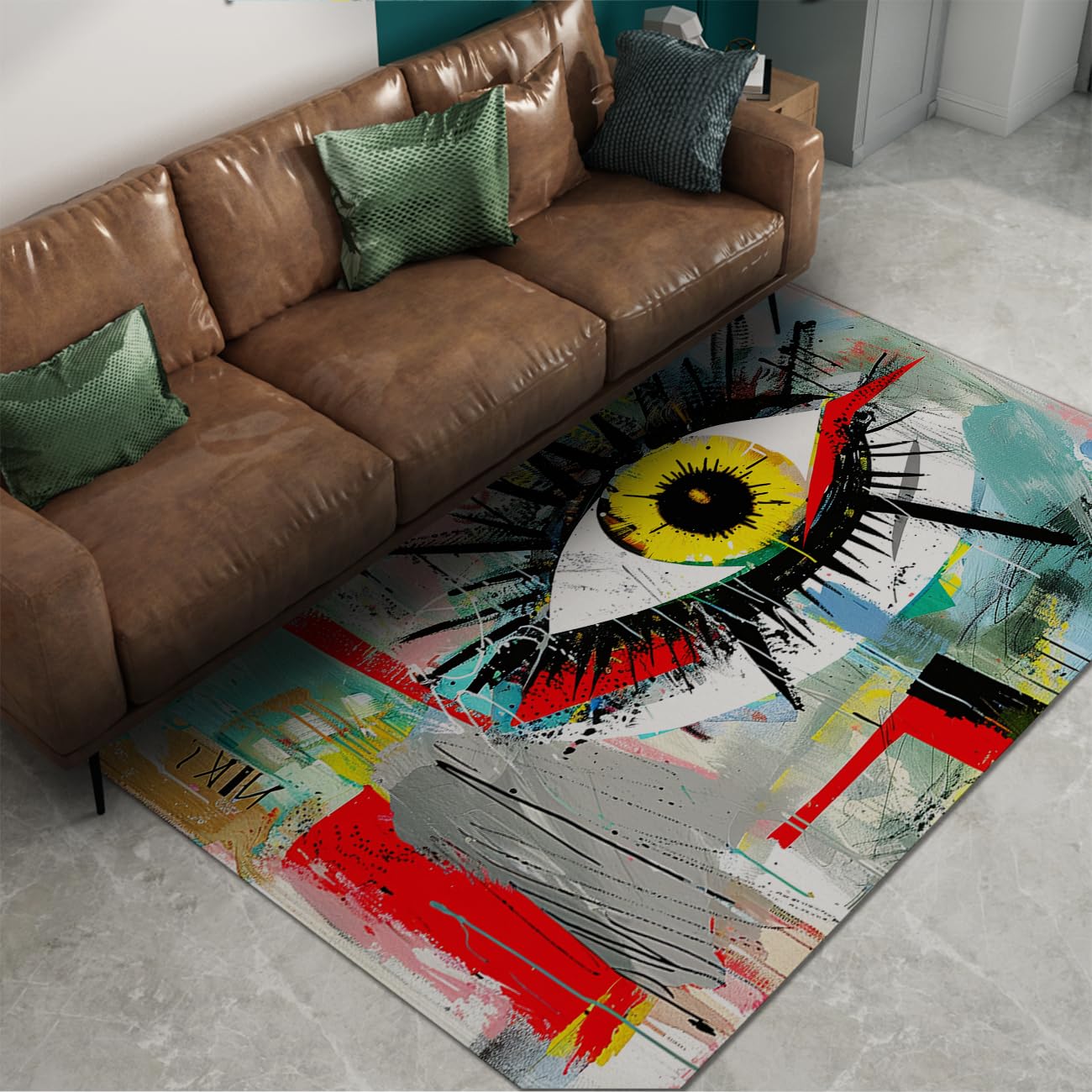 Tapis graffiti 60x90cm lavable et antidérapant pour entrée moderne