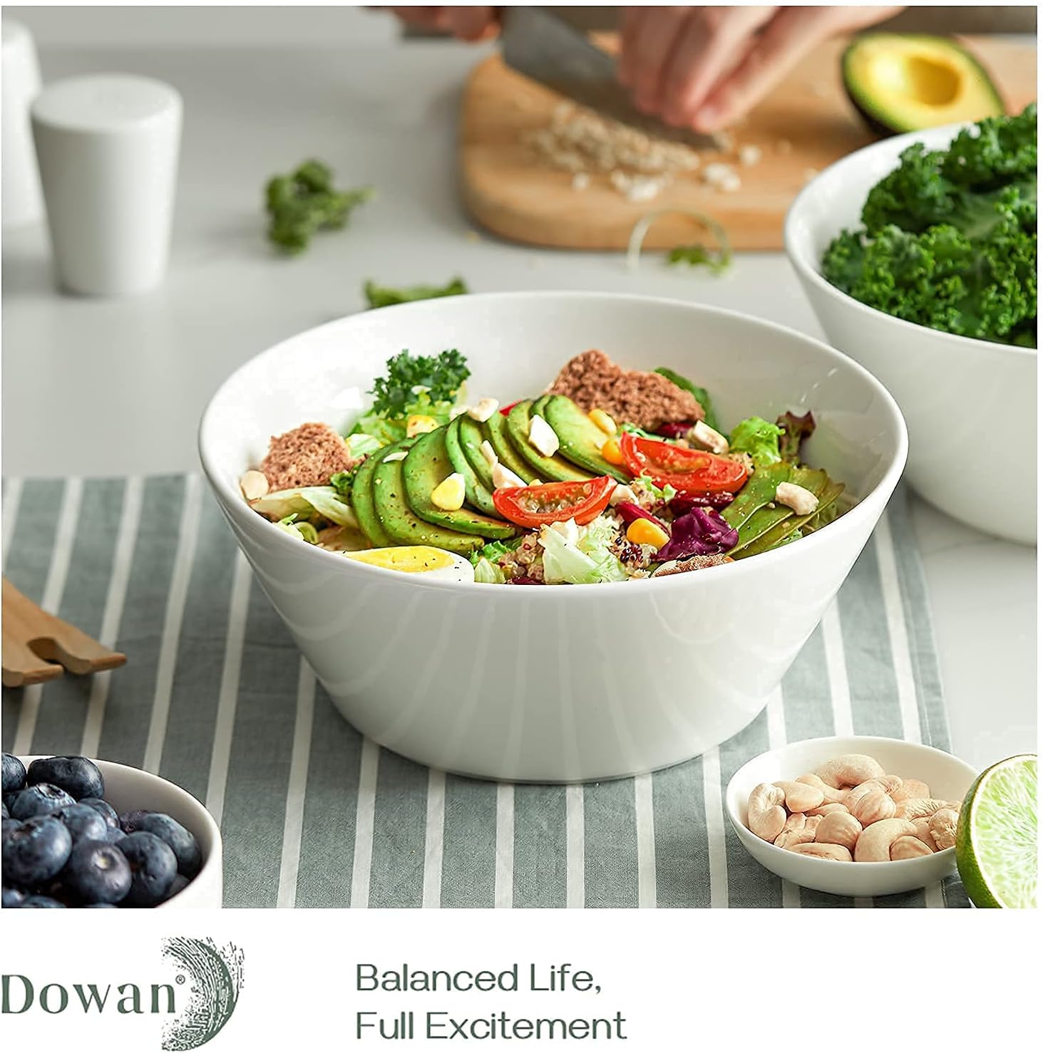 DOWAN Bundle - 32 Oz Soup Bowls & 58.5 Oz Large Salad Bowls - Set of 8