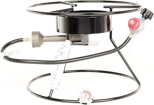 Miniatura 3 de King Kooker 110-17PKTA - Olla portátil para exteriores con parrilla de propano de anillo superior de 17 pulgadas de diámetro, color negro