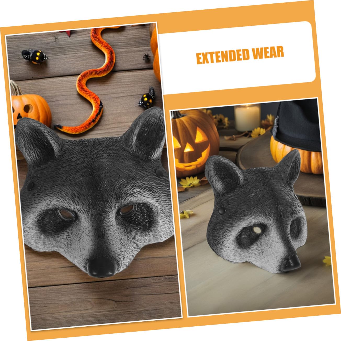 2 Pezzi Maschere Animali Zoo in Schiuma PU Maschera Procione Realistica per Halloween e Cosplay Leggera e Confortevole per Party
