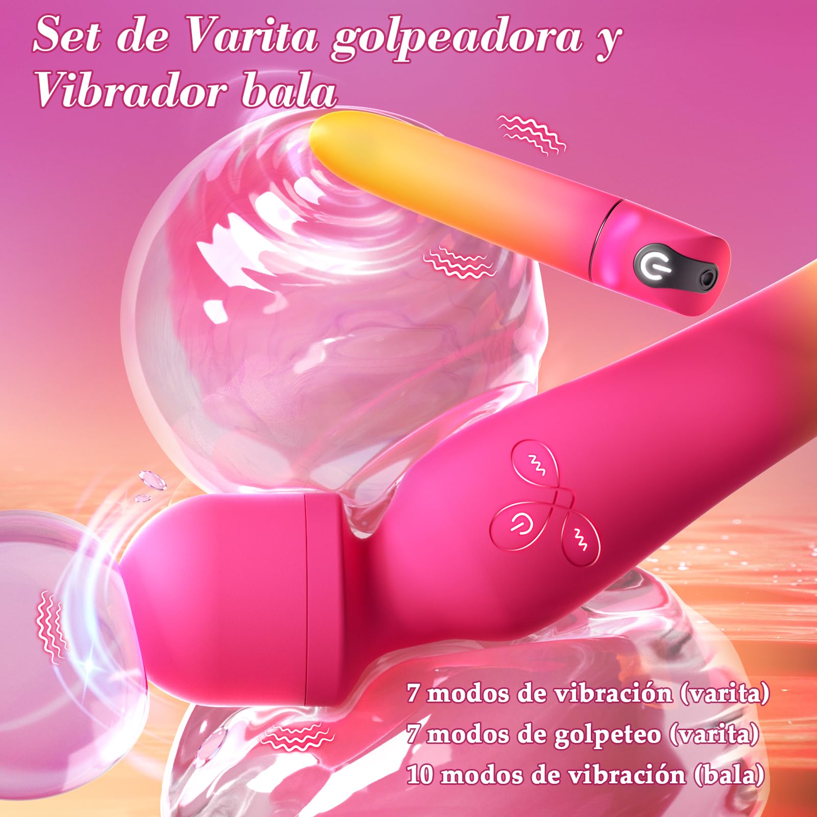 Vibradorador Mujer Juguetes Eróticos para Pareja Sexuales - Vibrador Dildo Anal Sex Toys Vibradores Consoladores para Mujer Hombre con 7 Vibración y 7 Percusión, Consolador para Clítoris y Vagina
