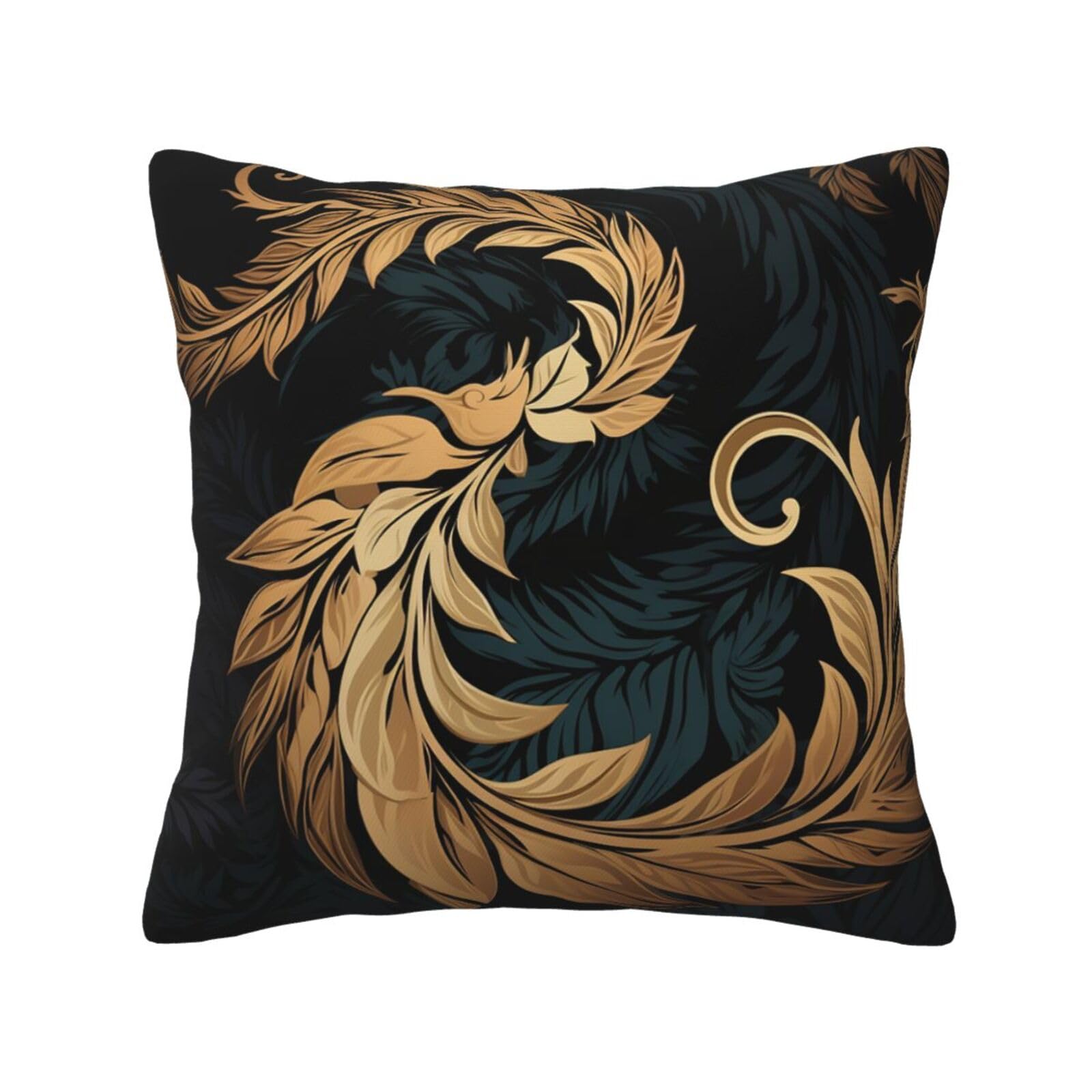 FodPand Gold and Black Pattern Throw Pillow Covers 16"X16" Super Soft Cozy Pillows Case Morden Decorative Cushion Cover for Sofa Couch Bed Home Decor