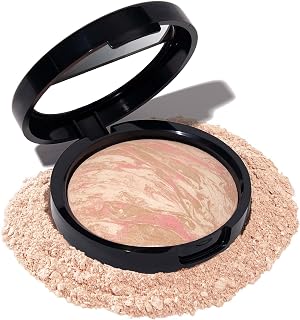Laura Geller Baked Balance-n-Brighten Powder Foundation Porcelain - Award-Winning Color Correcting, Buildable Demi-Matte for Fair Skin