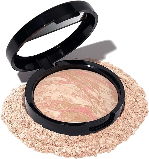 LAURA GELLER NEW YORK Award-Winning Baked Balance-n-Brighten Color Correcting Powder Foundation - Porcelain - Buildable Light to Medium Coverage -...