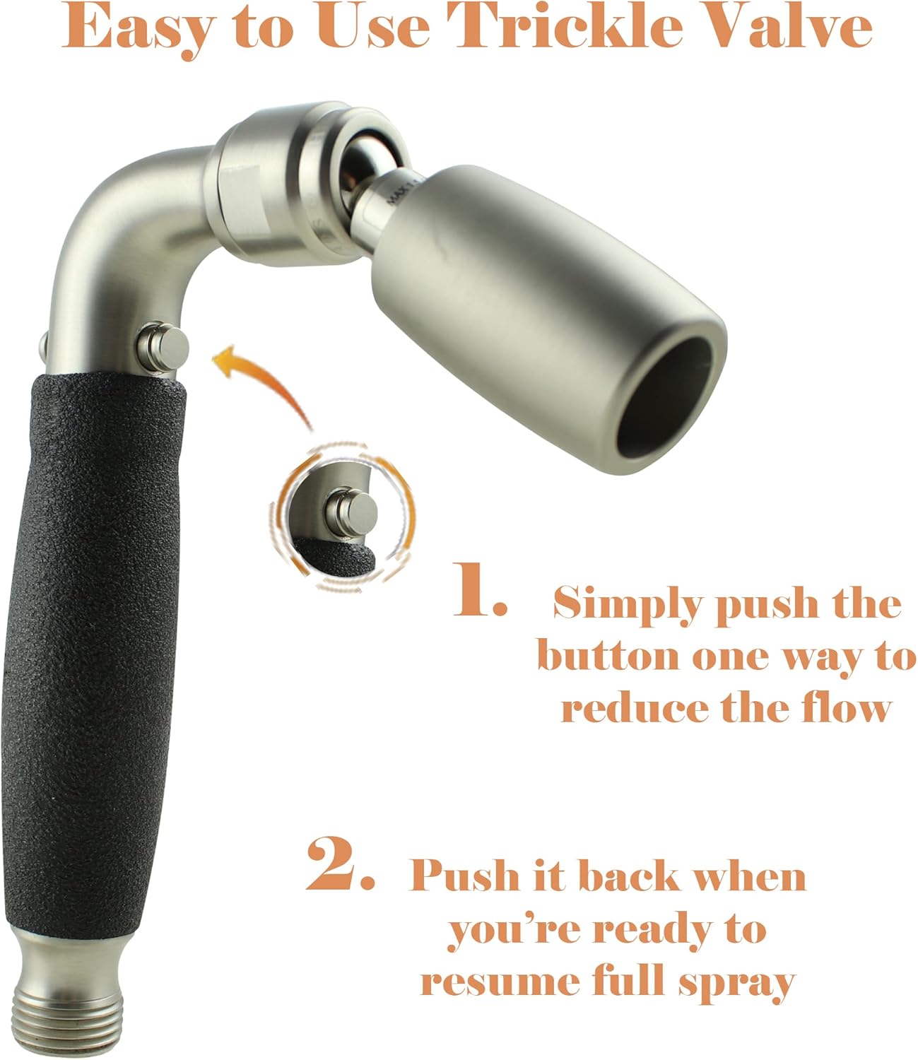 40% Off Discount High Sierra's Solid Metal Handheld Showerhead with Slip-Free Grip & Trickle Valve- WaterSense Certified Low Flow 1.8 GPM: Brushed Nickel Finish One-Day Sale: Up to 40% Off High Sierra's Solid Metal Handheld Showerhead with Slip-Free Grip & Trickle Valve- WaterSense Certified Low Flow 1.8 GPM: Brushed Nickel Finish