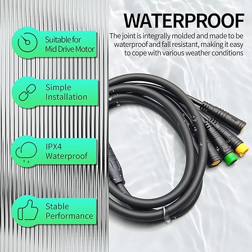 Miniatura 6 de MUSELK Ebike Cable BBSHD 1T4 Impermeable Controlador de Cable Luz Ebrake Pantalla de Acelerador para BBS01 BBS02 Mediados Motor Drive E-Bike Cable