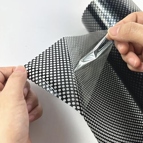 Miniatura 4 de Moyishi Rollo adhesivo electrostático de vinilo negro perforado de una sola vía para ventana de privacidad (24 x 78 pulgadas)