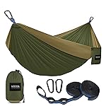 Kootek Camping Hammock 500 lbs Capacity, Portable Hammocks with Tree Straps & Attached Carry Bag, Camping Essentials Gear, Perfect for Outside Indoor Hiking Beach Backpack Travel
