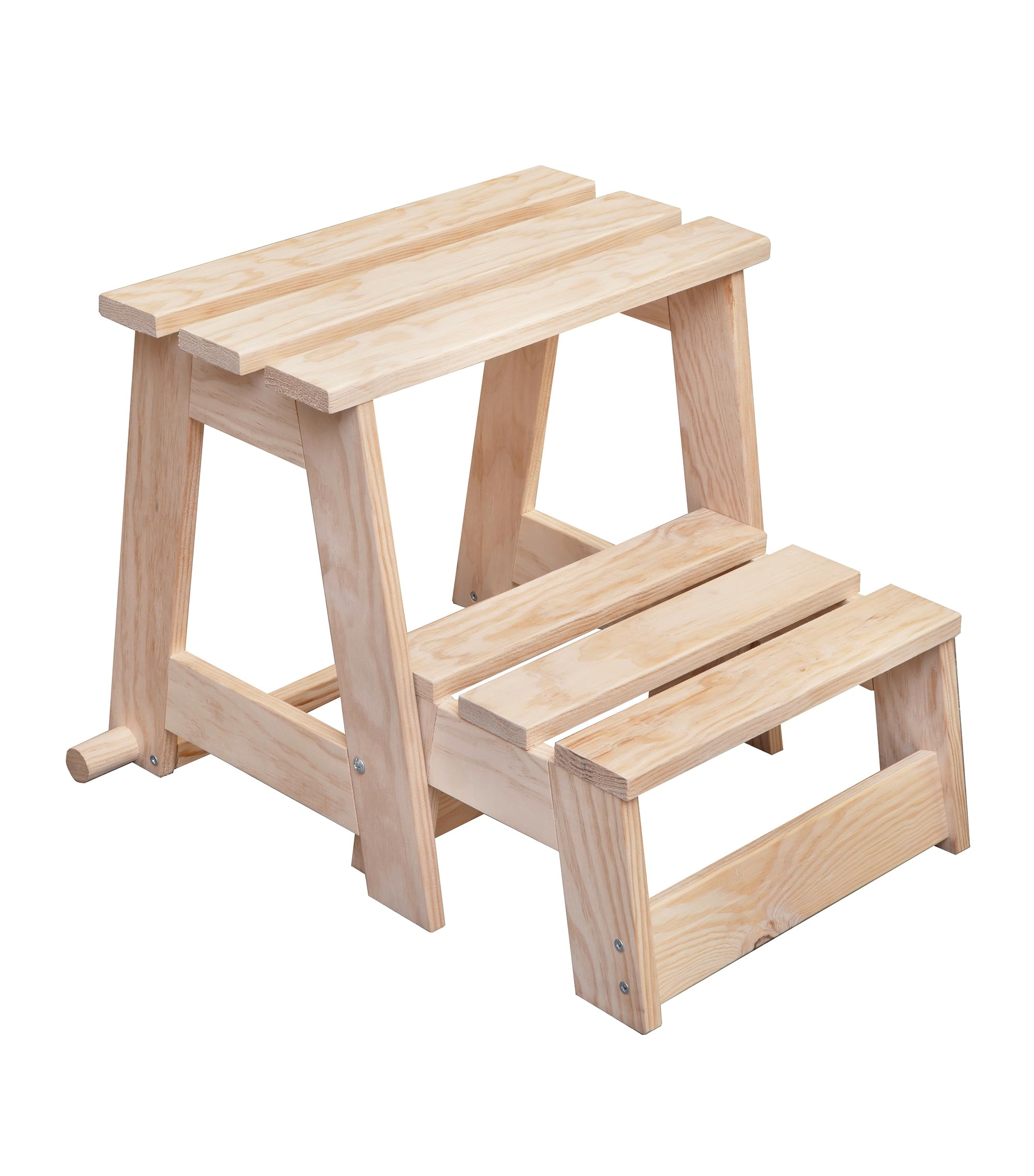 Taburete Escalera Plegable de Madera de Pino con 2 peldaños (42X50x38,6cm)