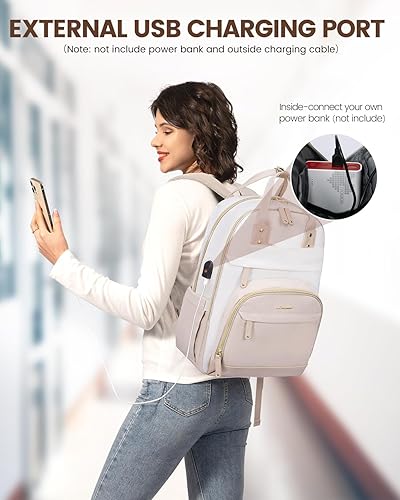 Miniatura 5 de LOVEVOOK Mochila para computadora portátil para mujer, mochilas de viaje, bolsa antirrobo, bolsa de mochila, bolsas de computadora con USB,