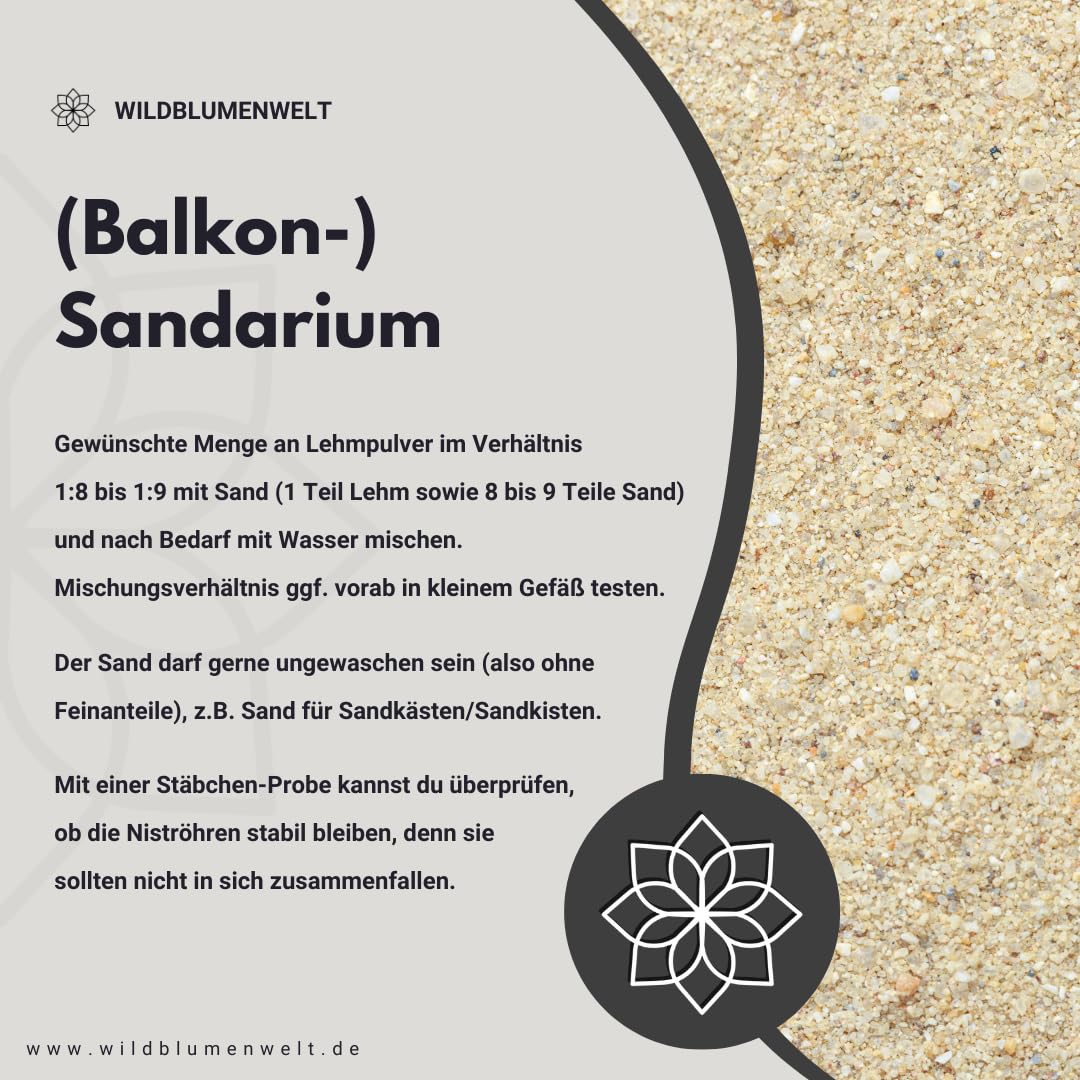 LEHM/polvere naturale di argilla per la costruzione di Sandarium & Api (aiuti di nidificazione), per il fissaggio di tubi di cova, per modellare bombe di seme, come offerta per rondini per la