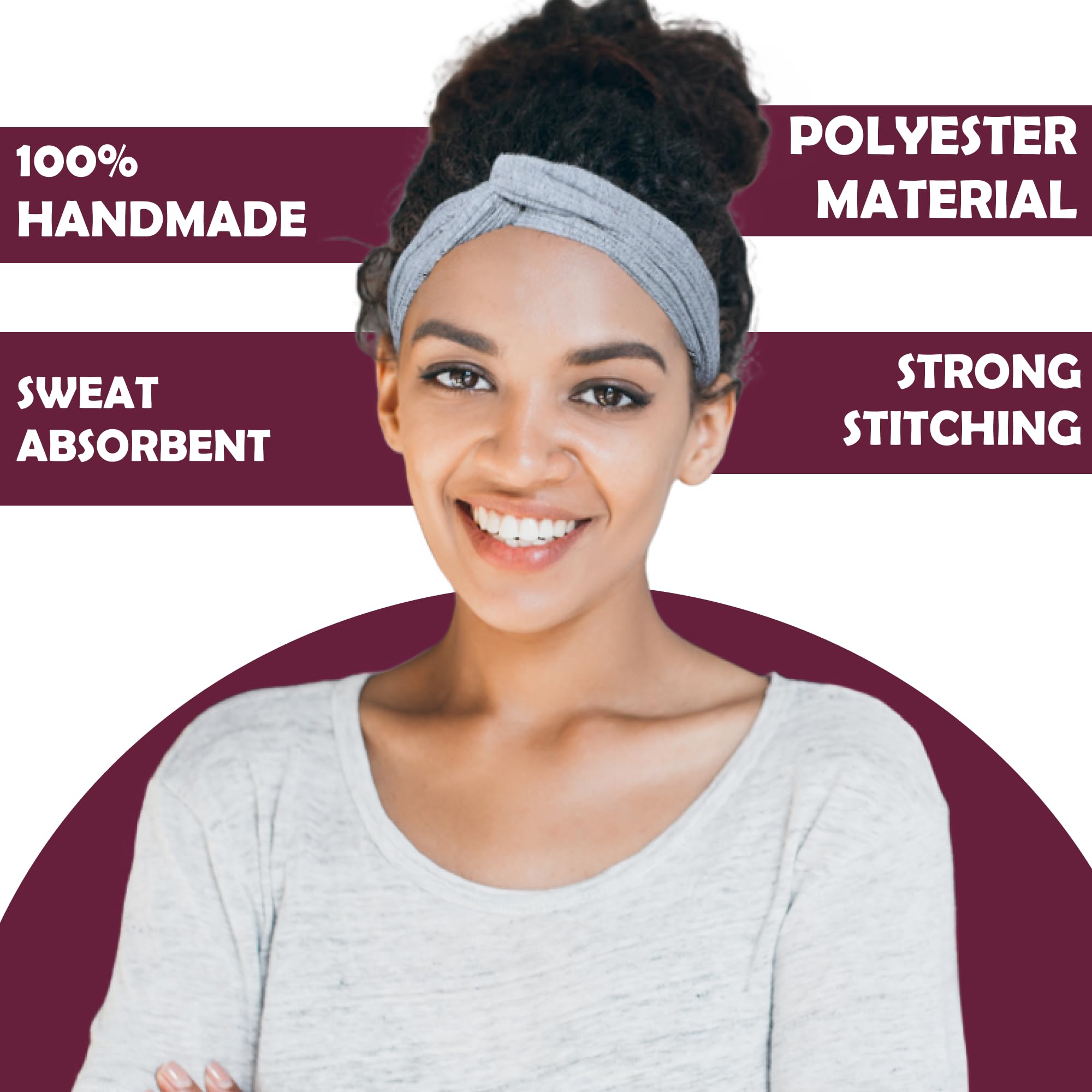LOTUS78 Fasce per capelli da donna, confezione da 8, fasce per capelli in morbido tessuto per capelli da donna, fascia elastica per il sudore da donna, fasce per capelli da donna alla moda, fascia per