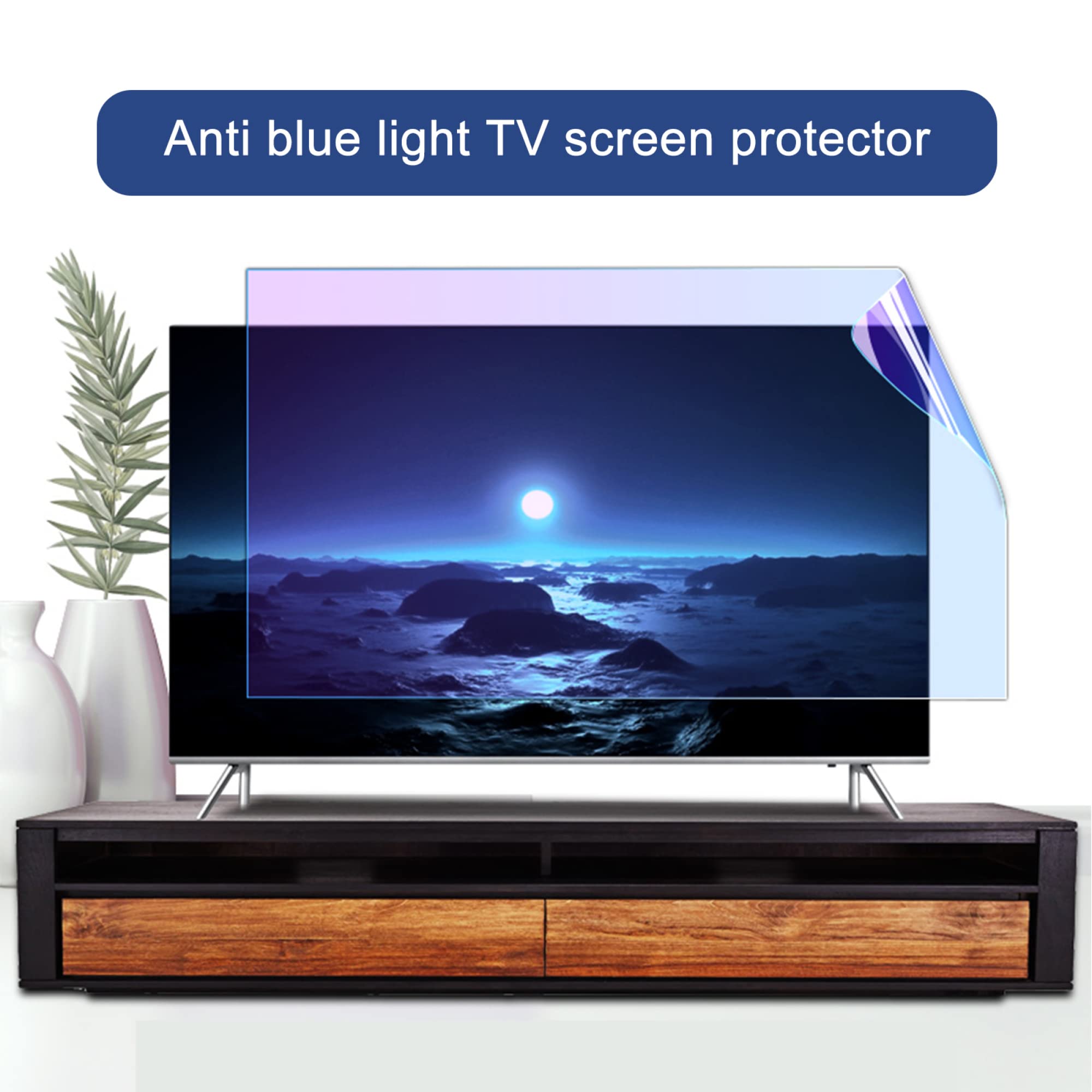 Película de televisión contra la luz azul para 32-43 pulgadas, Filtro protector de pantalla antideslumbrante Película mate anti-UV para televisores LCD, LED, 4K OLED y QLED HD / 32in 698x392mm