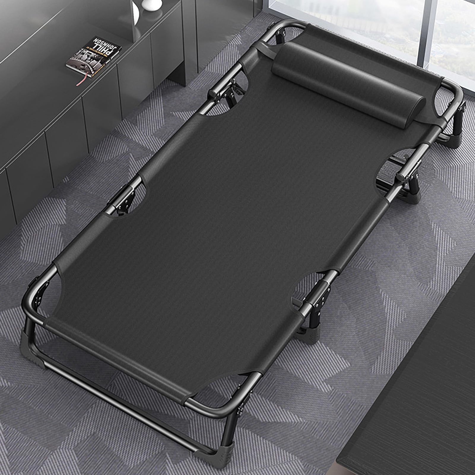 HUHJYUGE Tumbona Playa Plegable, Tumbona Reclinable Exterior Gravedad Cero, Hamaca Silla de Camping Plegable con Reposacabezas y Respaldo Ajustable, para Jardín Piscina Terraza
