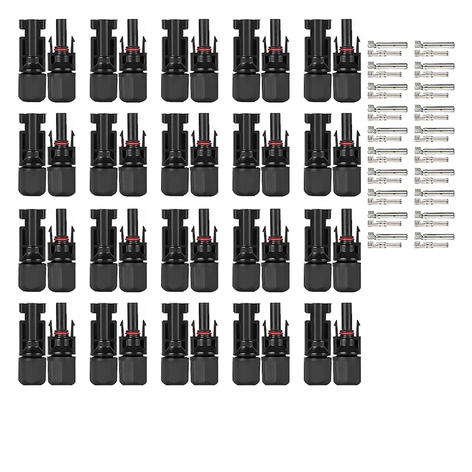 Kit connettori for pannelli solari da 600/400/200/100/10 pezzi, spina fotovoltaica 1000 V CC 30 A, for cavo MC fotovoltaico 2,5/4/6 mm²(40pcs(20pairs))