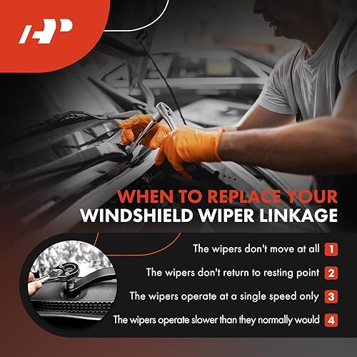 Miniatura 4 de A-Premium Conjunto de varillaje de transmisión del limpiaparabrisas delantero compatible con vehículos Volkswagen - Jetta 2005/2007-2014, Golf