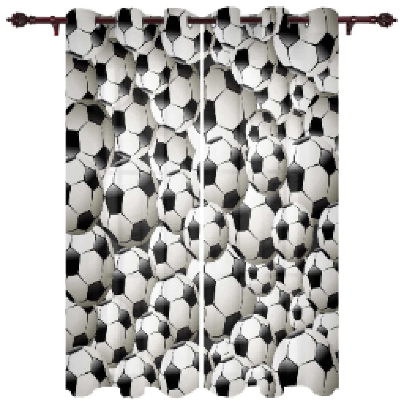 Zacieniająca zasłona okienna, piłki nożne, zasłony okienne do salonu, do sypialni, kuchni, 168 (szer.) x (wys.) 229 cm x 2 szt