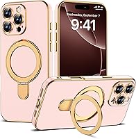 Vista 124 de Funda compatible con iPhone 12 con soporte de anillo magnético invisible [compatible con Mag-Safe] [Protector completo de lente de cámara] Funda