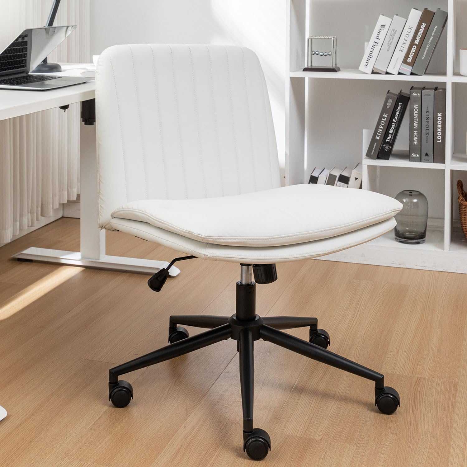 Riknuxi Criss Cross Chair with Wheels, Home Office Desk